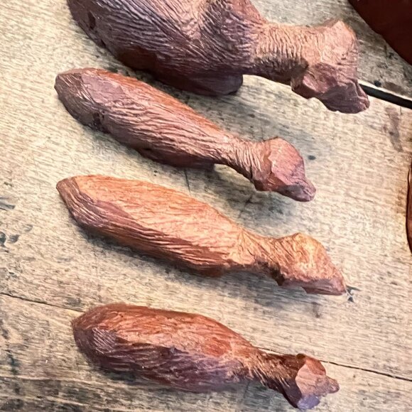 Hand Carved Wooden Nativity Tribal Set of 12 Jesus Mary Joseph Kings Christmas - Picture 9 of 16